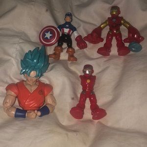 Set of 4 different action superheroes